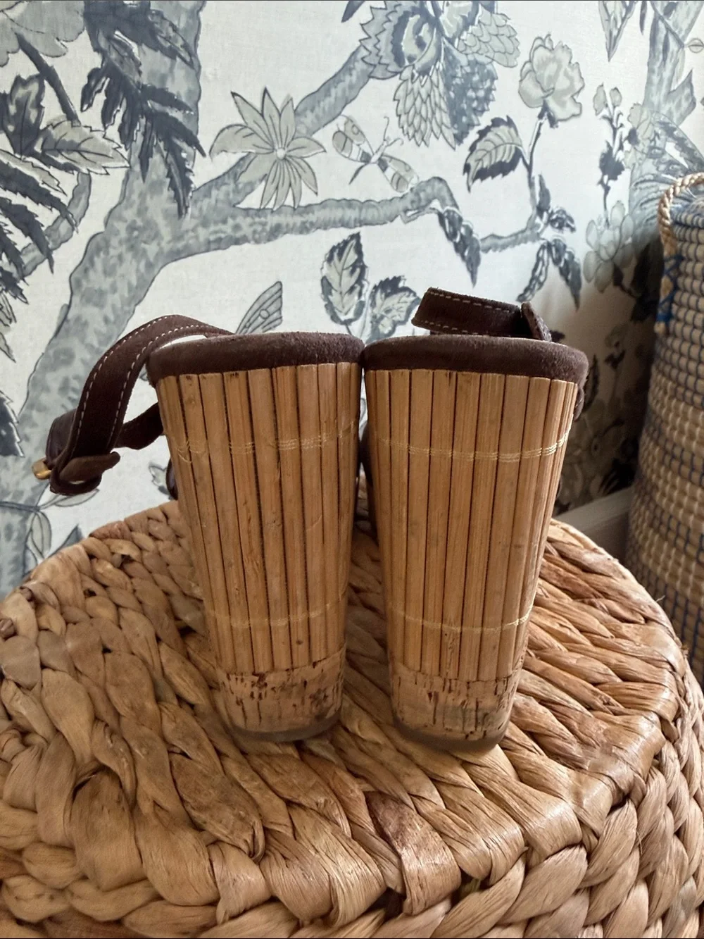 PRADA Women’s Brown Cork Wedge Sandals – Slingback Comfort
